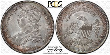 1824 50C O-105 AU58+