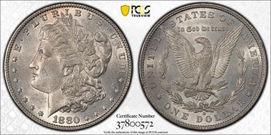 1880/79-O $1 VAM 4, Crossbar AU58