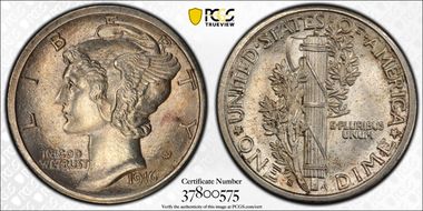 1916-S 10C Mercury MS64