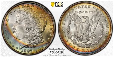1887 $1 VAM 12, Alligator Eye MS64