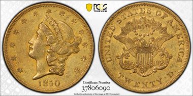 1850 $20 AU50