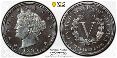 1883 5C No CENTS PR67