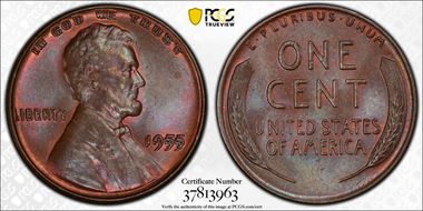 1955 1C Doubled Die Obverse MS64BN