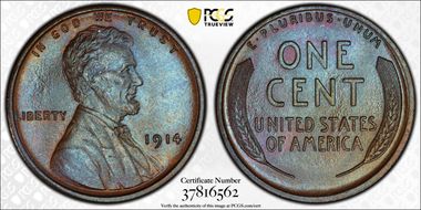 1914 1C MS66+ BN