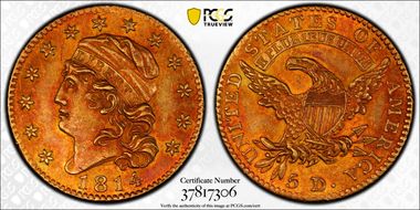 1814/3 $5 MS62