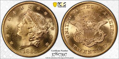 1865 $20 MS65