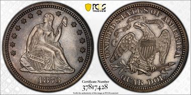 1873 25C Open 3 MS66