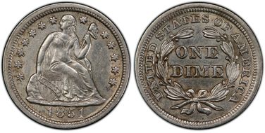 1851 10C S.S. Central America #2 (with Pinch) AU53