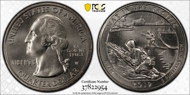 2019-W 25C War in the Pacific NP Early Find MS68