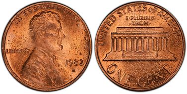 1982-D 1C Zinc Large Date MS66RD