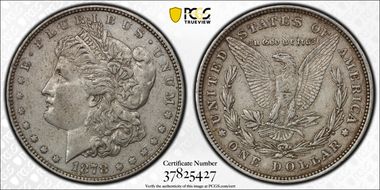 1878 8TF $1 VAM 14.12 Eye Dots XF40