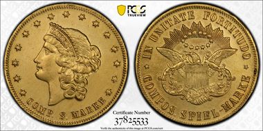 No Date Tk $20 Compos. Spiel-Marke Brass 34mm N1