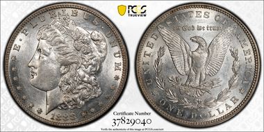1888-S $1 VAM 13, Gouged Eagle AU58