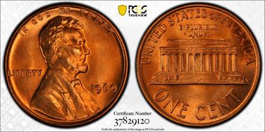 1960 1C Small Date MS67RD