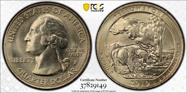 2010-D 25C Yellowstone NP MS65