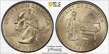 2009-P 25C District of Columbia Satin Finish SP68