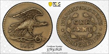 1837 NY 1C HT-268, Feuchtwanger's AU53