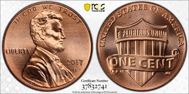 2017-D 1C Shield MS67RD