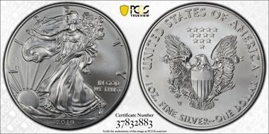 2019-W $1 Burnished Silver Eagle First Strike SP70