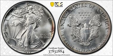 1987 $1 Silver Eagle MS69
