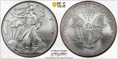 2001 $1 Silver Eagle MS68