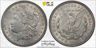 1921 $1 Morgan AU55