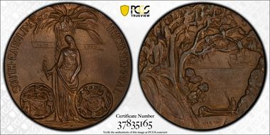 1970-P AE Medal D1970-2e Matte Bronze 76mm S. Carolina Tricentennial SP65