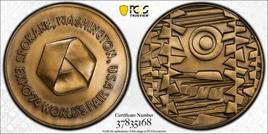 1974 Medal D1974-1b Bronze Spokane Expo Large SP67