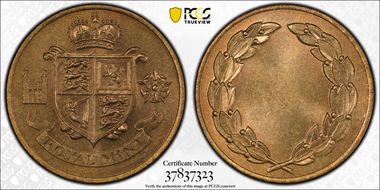 (c.1980) Trial Planchet Trial un-numbered Texas Instruments, 5.4g CuNi MS67