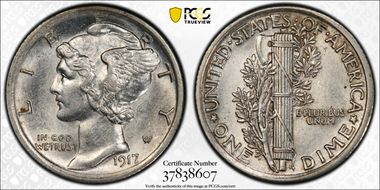 1917 10C AU58