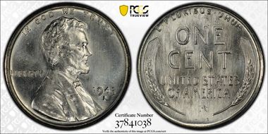 1943-S 1C MS66