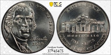 2019-P 5C First Day of Issue MS67FS