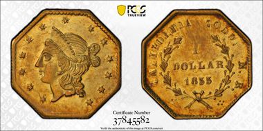 1855 G$1 BG-533 MS61