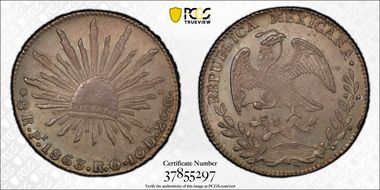 1863-Pi RO 8 R Pi50 AU58