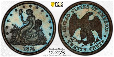 1874 20C J-1355 PR64+ BN