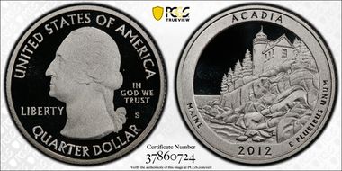 2012-S 25C Acadia NP - Silver PR70DCAM