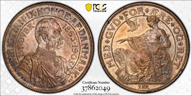 1903 P GJ 2 Kr 40th Anniv. of Reign KM-802 Ag MS66