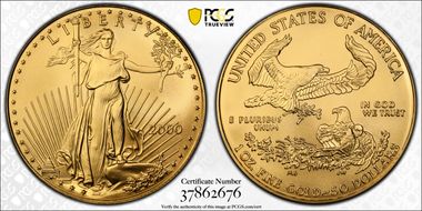 2000 $50 Gold Eagle MS70