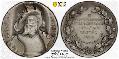 1914 Medal Luzern R-889a Matte Ag SP67