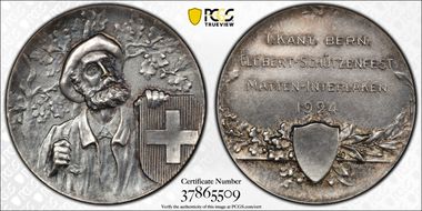 1924 Medal Bern R-297a Silvered Ae SP63