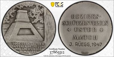 No Date Medal Uster R-1890Aa Silvered Ae SP65