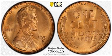 1951-S 1C MS67+ RD