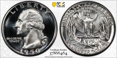 1950 25C PR68+