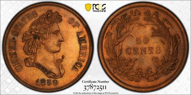 1859 50C J-242 PR62BN