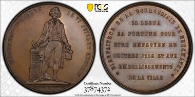 1855 Medal Neuchatel Wurzb-7730 Bronzed AE SP65