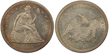 1865 $1 AU58