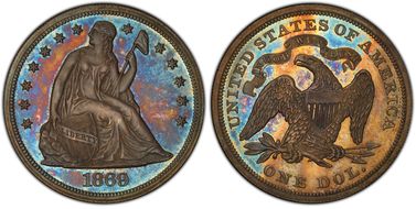 1869 $1 PR64