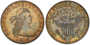 1806 50C 6 over Inverted 6 VF35