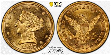 1887 $2.50 MS63+