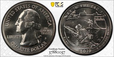 2019-S 25C War in the Pacific NP MS67